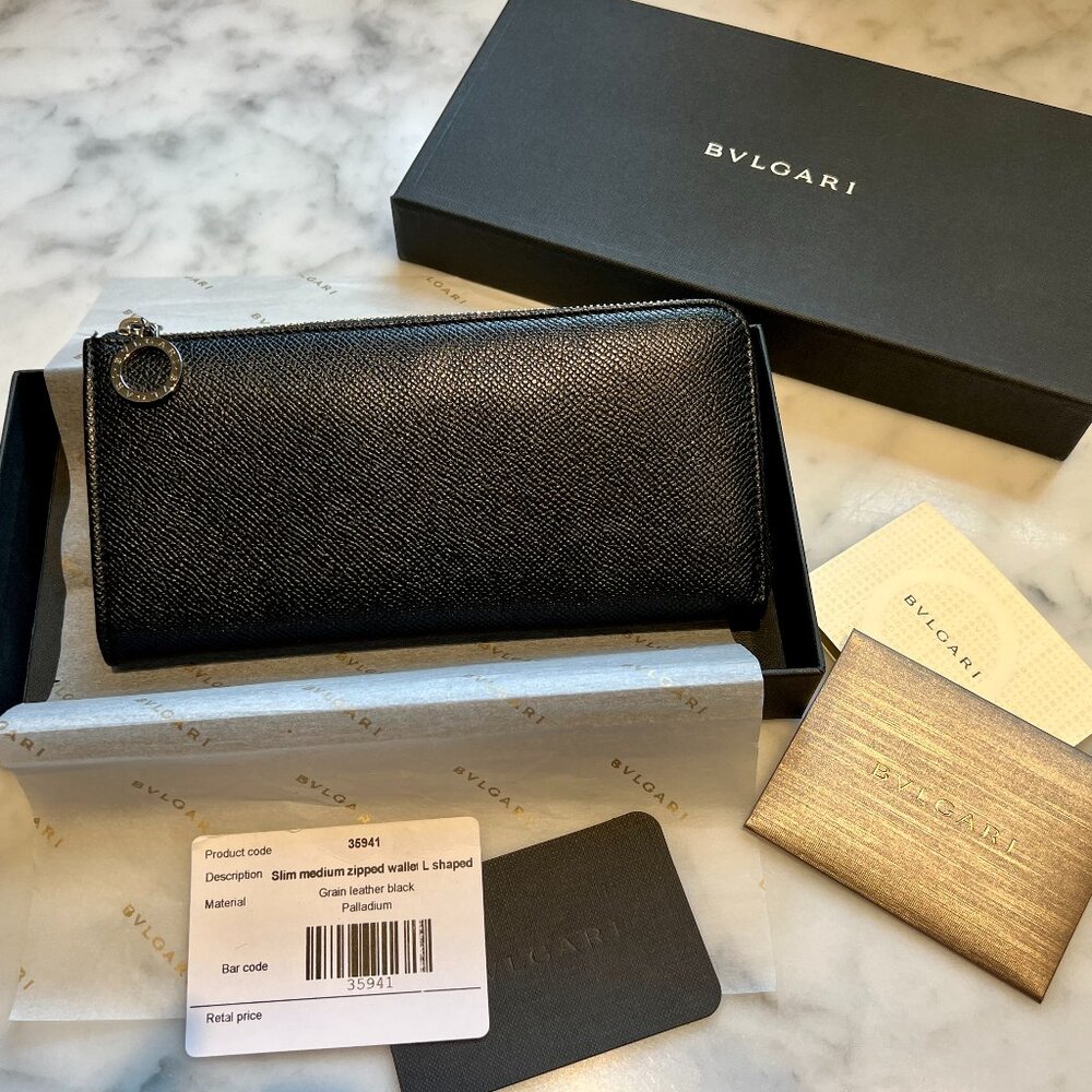 BVLGARI Large L-Shape Zip Wallet